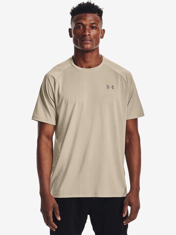 UNDER ARMOUR Performance Shirt 'Tech 2.0 Novelty' in Beige: front
