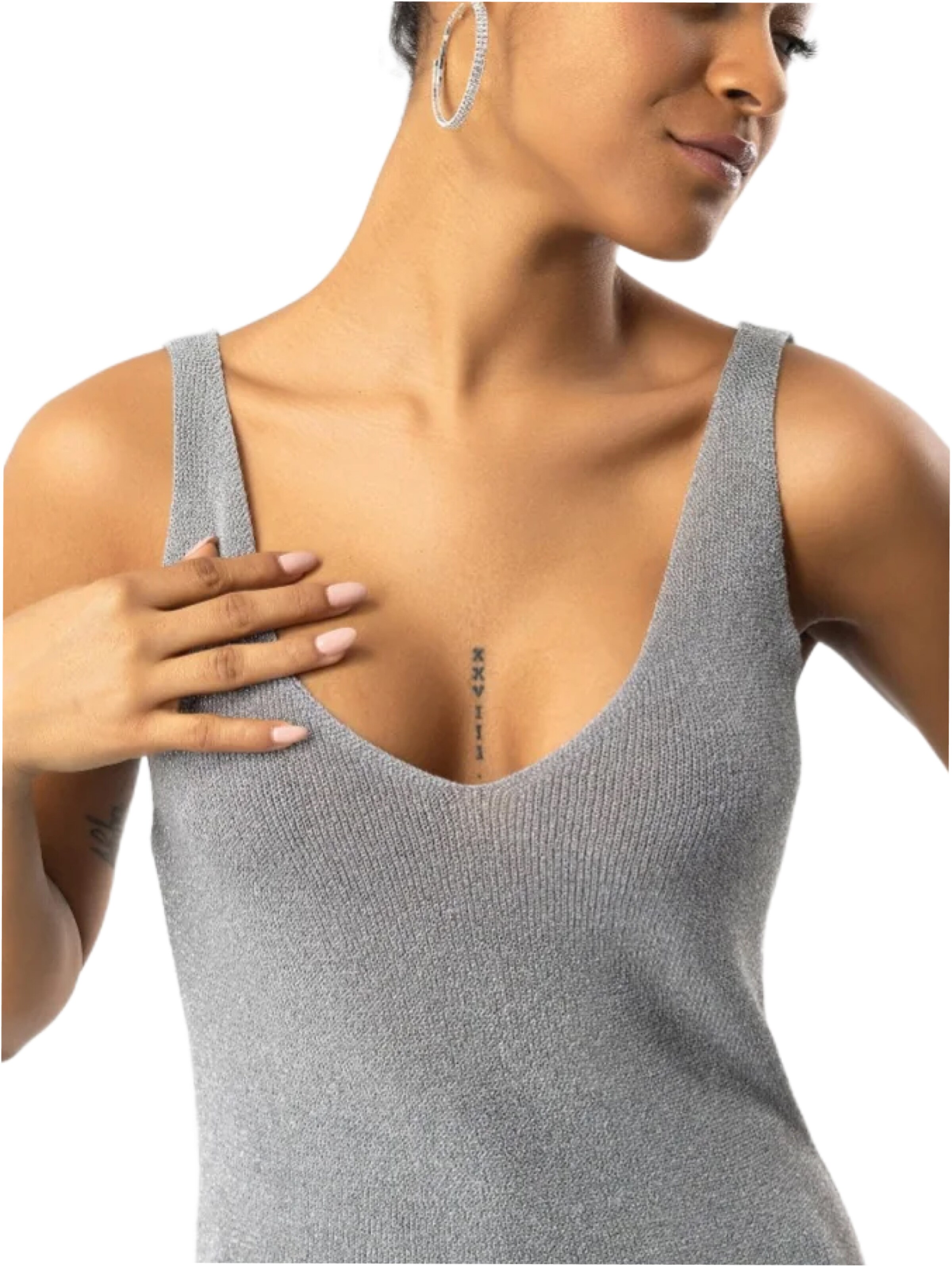 No Matter What Knitted Top in Silver