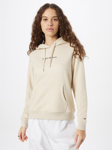 Sweat-shirt Tommy Jeans en beige : devant