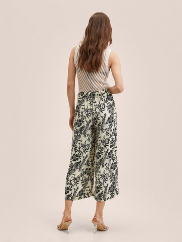 MANGO Wide leg Pleat-Front Pants 'LIFE' in Beige