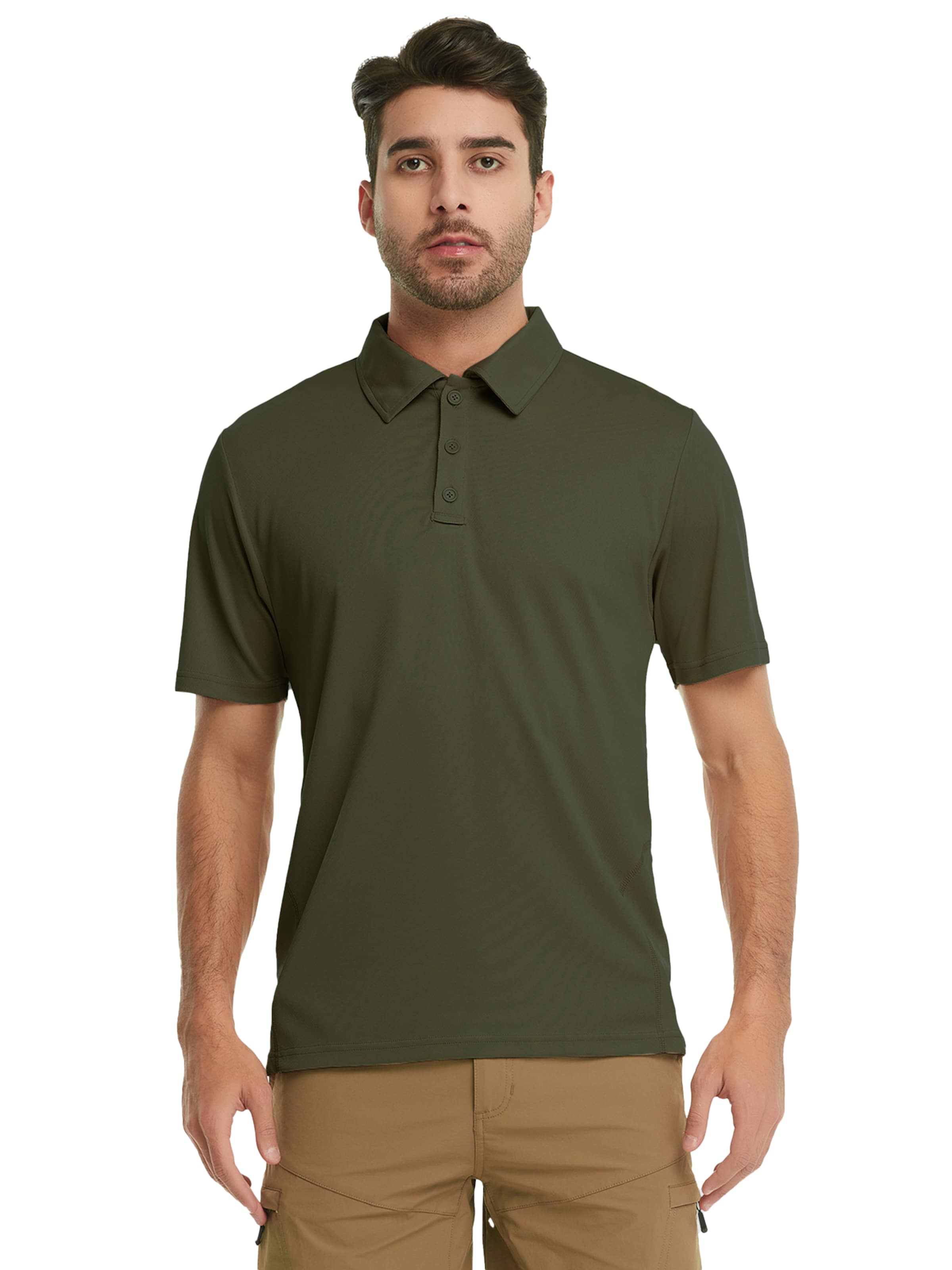 MEETWEE Shirt 'Polo Shirt Men's Short Sleeve Breathable Golf Polo T-Shirt Sport Basic Slim Fit' in Groen: voorkant