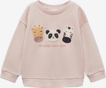 MANGO KIDSSweater majica 'Team' - roza boja: prednji dio