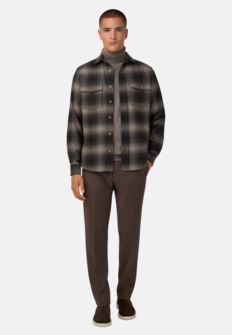 Boggi Milano Regular fit Overhemd in Bruin