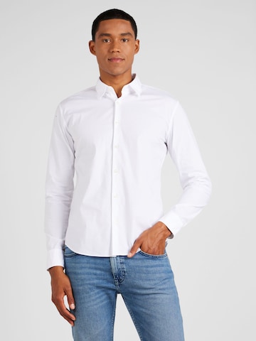 HUGO Slim fit Button Up Shirt 'Ermo' in White: front