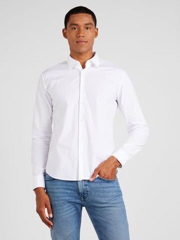 HUGO Slim fit Button Up Shirt 'Ermo' in White: front