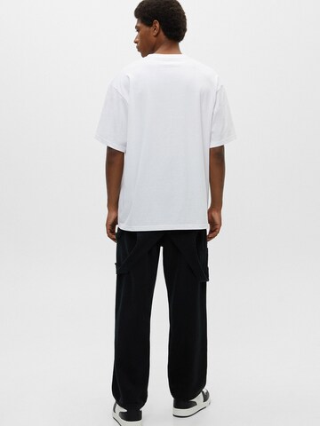 Pull&Bear Koszulka w kolorze biały