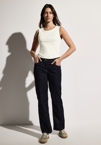 CECIL Basic Top mit Rippstruktur in Weiß
