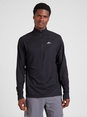 NIKE Spordidressipluusid 'TRAIL', värv must: eest vaates