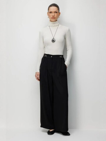 Wide Leg Pantalon à pince MixRay en noir : devant
