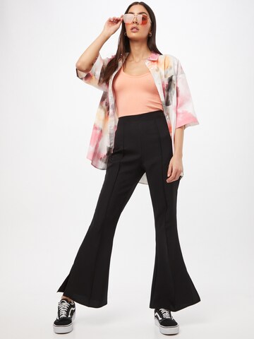 Missguided Flared Trousers 'SPLIT' in Black