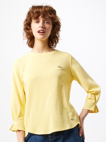 TOM TAILOR DENIM Sweatshirt in Yellow: front