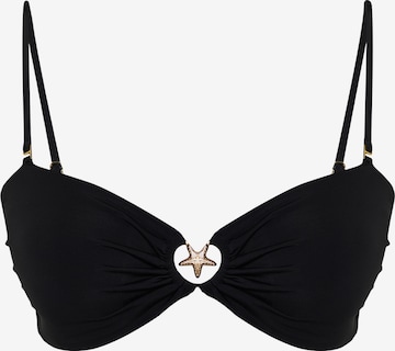 juoda Trendyol Bandeau Bikinio viršutinė dalis: priekis