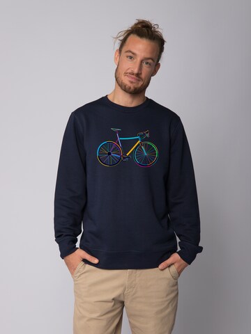 Felpa ' Fahrrad by night ' di Watapparel in blu: frontale