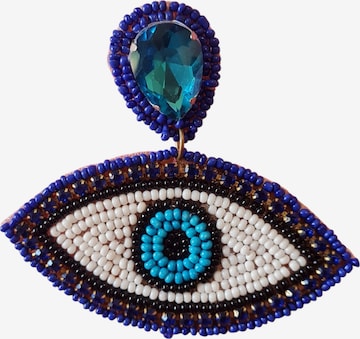 PfauGermany Earrings 'Evil Eye' in Blue: front