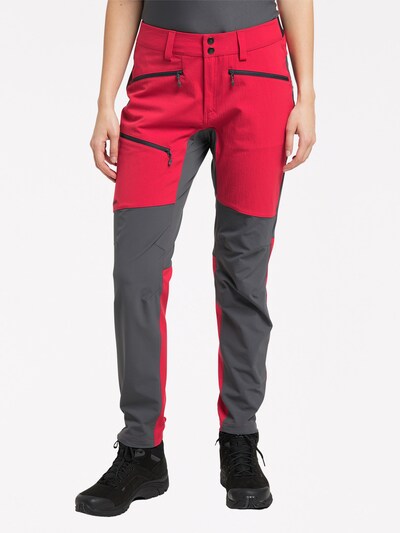 Haglöfs Outdoorhose 'Rugged Flex' in anthrazit / kirschrot, Modelansicht
