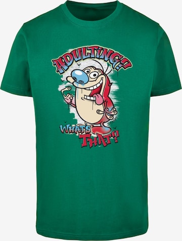 T-Shirt 'Ren And Stimpy - Adulting' Merchcode en vert : devant