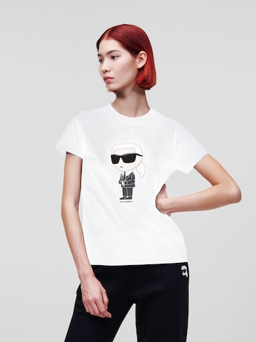 T-shirt 'Ikonik 2.0' Karl Lagerfeld en blanc : devant