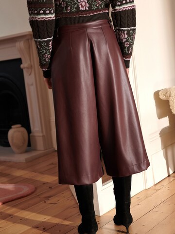 Next Wide leg Bandplooibroek in Rood