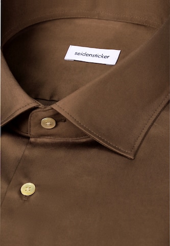 SEIDENSTICKER Slim Fit Hemd 'Smart Classics' in Braun