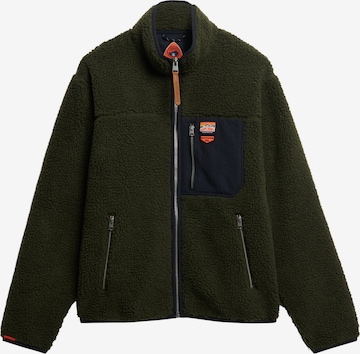 Veste en polaire Superdry en vert : devant