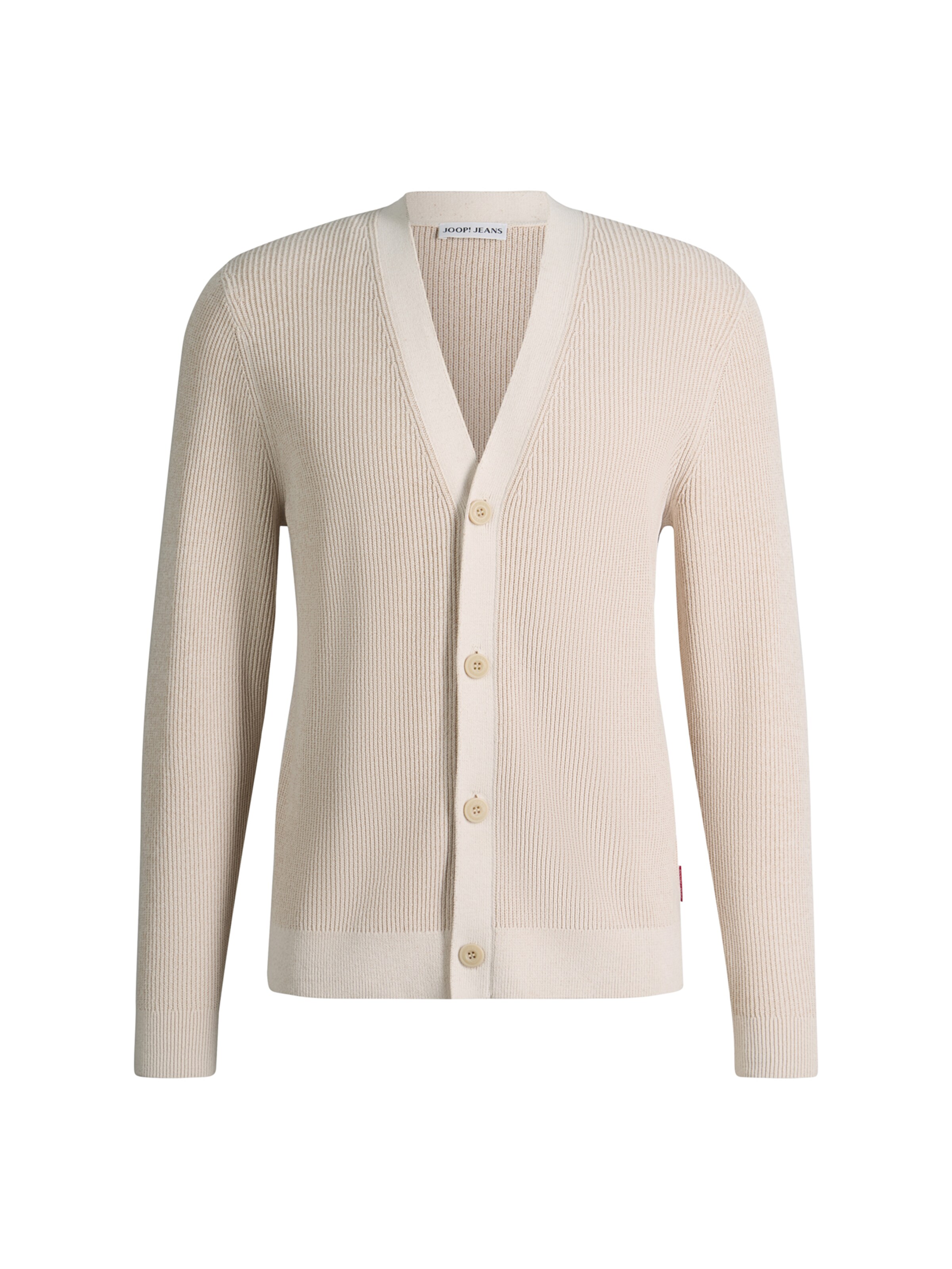 JOOP! Jeans Strickjacke in S in beige / blutrot / weiß, Produktansicht