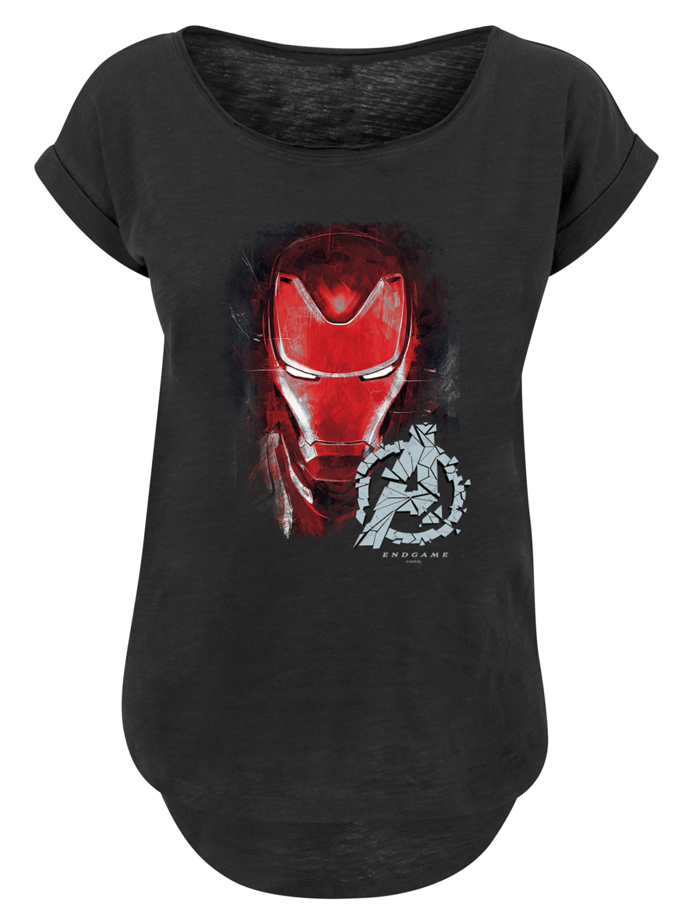 F4NT4STIC Shirt 'Marvel Avengers Endgame Iron Man Brushed' in Black: front