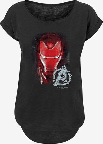 F4NT4STIC Shirt 'Marvel Avengers Endgame Iron Man Brushed' in Zwart: voorkant