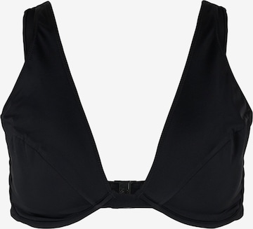 Swim by Zizzi - Triangular Top de biquíni 'Sdiya' em preto: frente