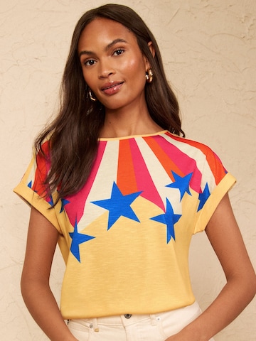 T-shirt love & roses en jaune : devant