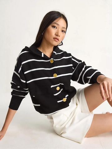 Cardigan Bianco Lucci en noir