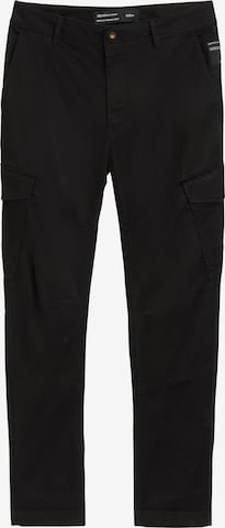 Effilé Pantalon cargo TOM TAILOR DENIM en noir : devant
