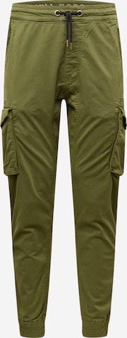 Effilé Pantalon cargo ALPHA INDUSTRIES en vert : devant