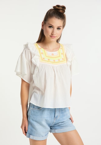 MYMO Blouse in Wit: voorkant