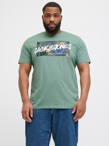 Jack & Jones Plus Póló 'JJHawaii' - zöld: elől