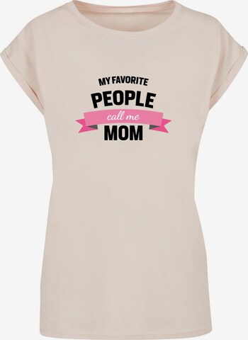 Maglietta 'Mothers Day - My Favorite People Call Me Mom' di Merchcode in rosa: frontale