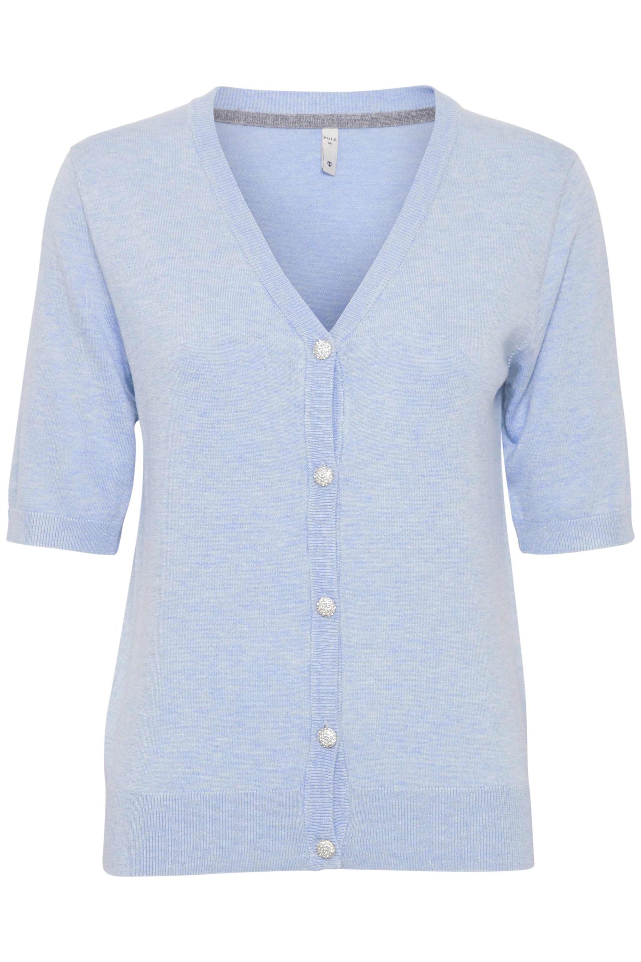 PULZ Jeans Gebreid vest 'Pzsara' in de kleur Lichtblauw, Productweergave