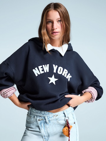 Bershka Majica | modra barva: sprednja stran