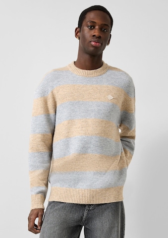 Pull-over QS en beige : devant