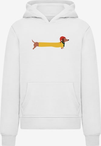 Merchcode Sweatshirt 'Christmas Dog' in Weiß: Vorderseite