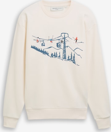 TOM TAILOR DENIM Mikina - Biela: predná strana