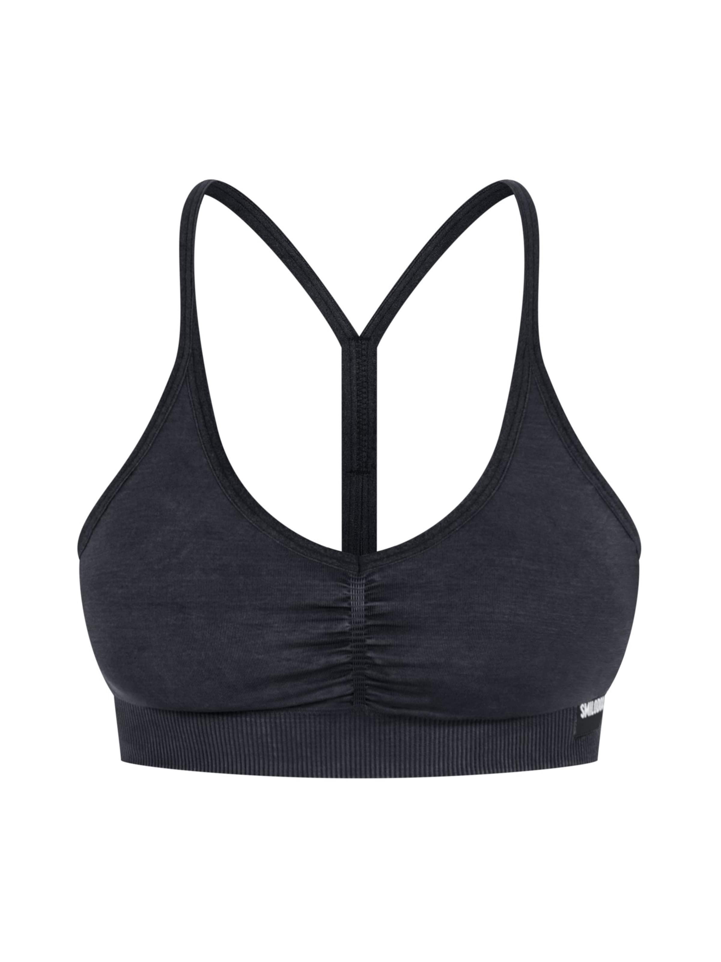 Soutien-gorge de sport Smilodox en noir : devant