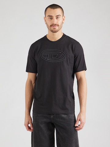 DIESEL Футболка 'T-ADJUST-BIGOVAL' в Черный: спереди