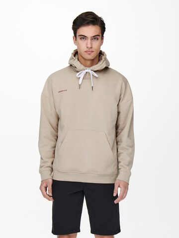 Only & Sons Sweatshirt 'IVAN' in Beige: predná strana