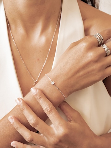 Hey Happiness Armband 'Sparkling Daisy' in Zilver: voorkant