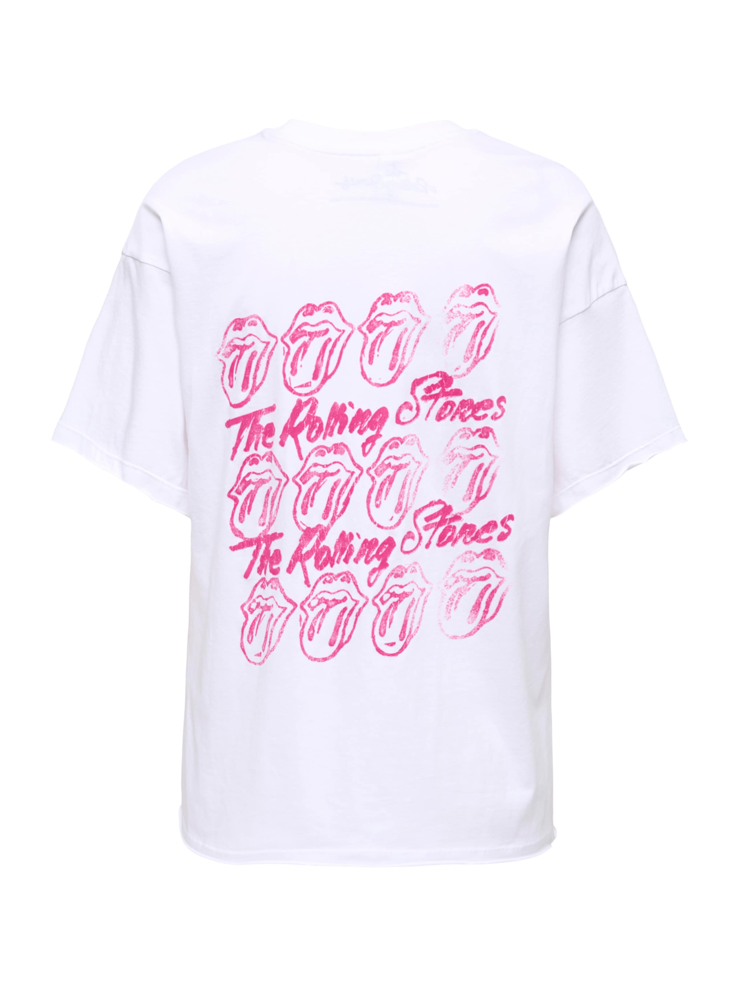 ONLY Shirt 'ONLROLLING STONES' in Wit