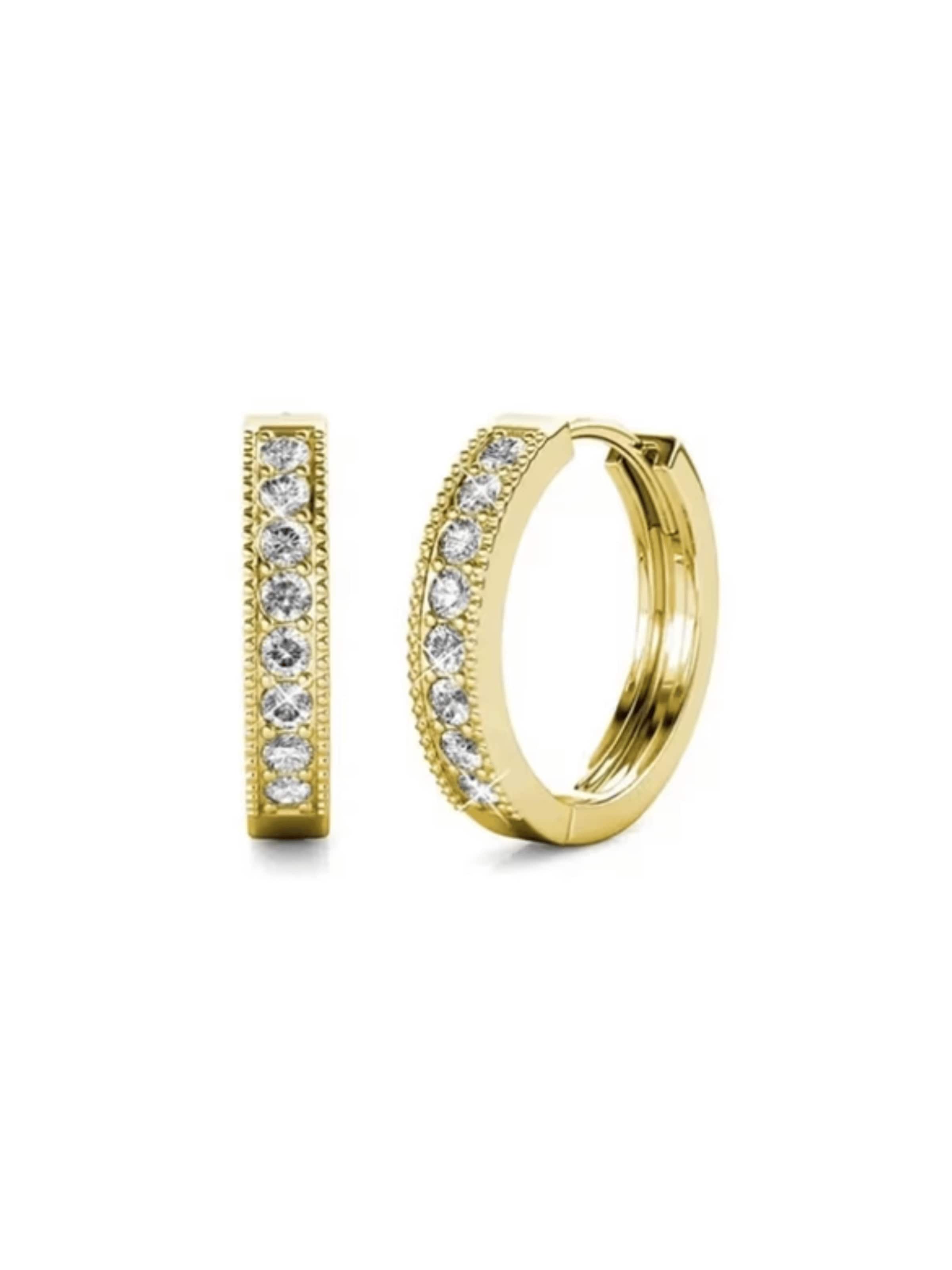 ROUGEMONT Jewellery Ohrringe 'Zirkonia Creolen Ohrringe 1,5cm'‌‌‌‌‌‌ in Gold: Vorderseite