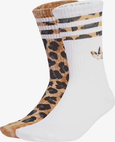 Kojinės 'Leopard Crew 2 Pairs' iš ADIDAS ORIGINALS, spalva – karamelės / tamsiai pilka / juoda / balta, Prekių apžvalga