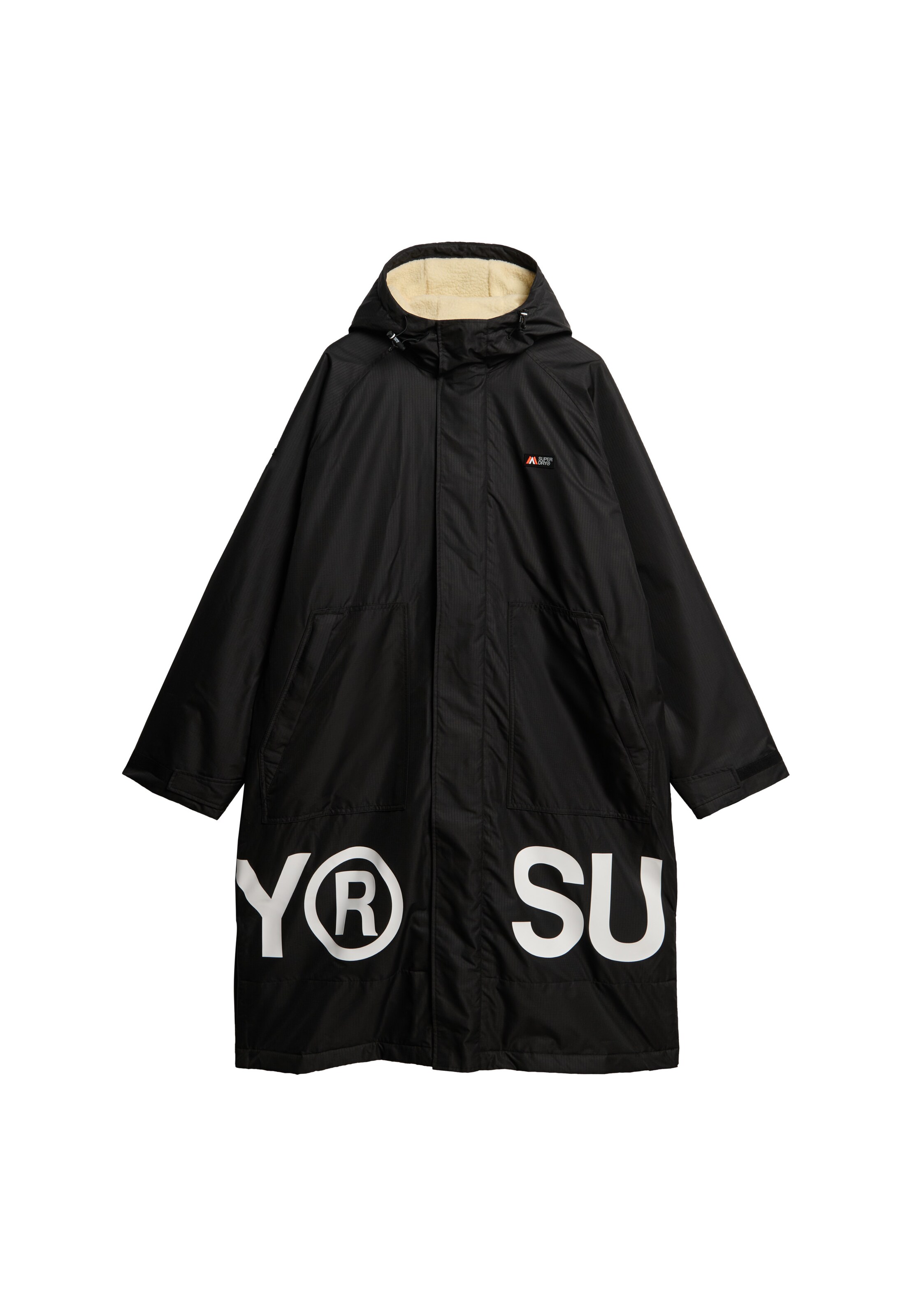 Manteau mi-saison 'Dry Robe' Superdry en noir : devant