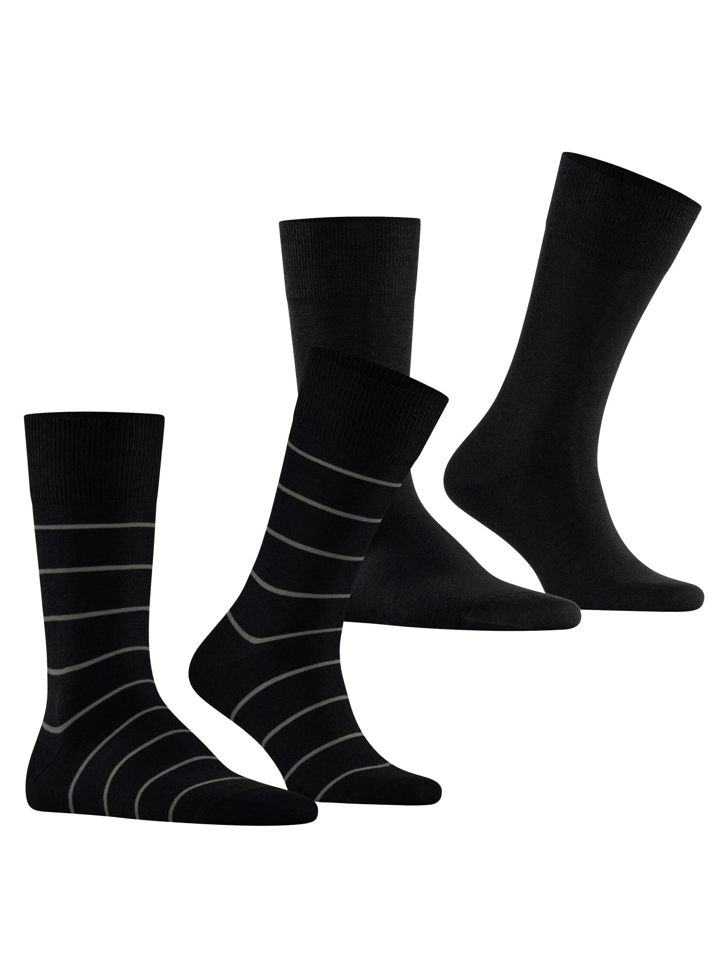 ESPRIT Socks 'Modern Stripe 2-Pack' in Black
