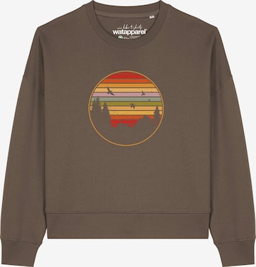 Watapparel Sweatshirt 'Sunset Berge & Tannen ' in Bruin: voorkant